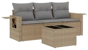 VidaXL Polyrattan Kerti Ülőgarnitúra - 4 részes - Bézs
