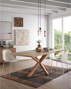 Tölgyfa étkezőasztal Kave Home Argo 200 x 100 cm természetes fém talppal