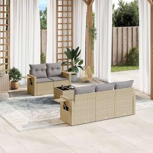 VidaXL Polyrattan Kerti Ülőgarnitúra - 6 részes - Bézs