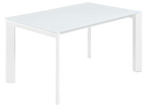Fehér üveg összecsukható étkezőasztal Kave Home tengely 160/220 x 90 cm