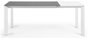Antracitszürke kerámia összecsukható étkezőasztal Kave Home II. tengely. 140/200 x 90 cm, fehér alap