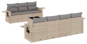 Polyrattan Kerti Ülőgarnitúra - 8 részes - Bézs