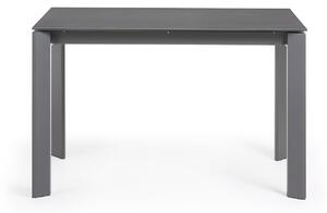 Antracit fekete kerámia összecsukható étkezőasztal Kave Home I. tengely. 120/180 x 80 cm