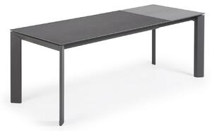 Antracit fekete kerámia összecsukható étkezőasztal Kave Home I. tengely. 160/220 x 90 cm