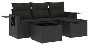 VidaXL Polyrattan Kerti Ülőgarnitúra - 4 részes - Fekete