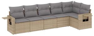 VidaXL Polyrattan Kerti Ülőgarnitúra - 6 részes - Bézs