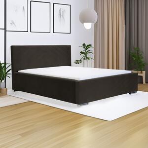 Kárpitozott ágy tárolóval és COOL matraccal 120x200 cm Sötétbarna