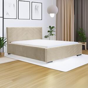 Kárpitozott ágy tárolóval és COOL matraccal 120x200 cm Bézs