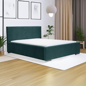 Kárpitozott ágy tárolóval és COOL matraccal 160x200 cm Türkiz