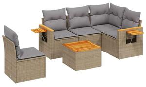 VidaXL Polyrattan Kerti Ülőgarnitúra - 6 részes - Bézs