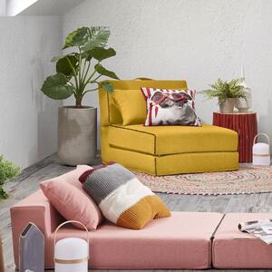 Mustársárga szövet összecsukható fotel Kave Home Arty