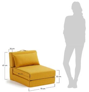Mustársárga szövet összecsukható fotel Kave Home Arty