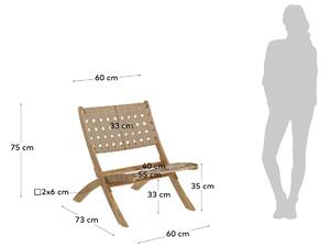 Akác összecsukható kerti szék Kave Home Chabeli bézs szövéssel
