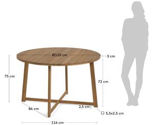 Kerek fa kerti asztal Kave Home Dafne 120 cm
