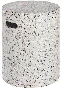 Fehér cement oldalasztal Kave Home Jenell 35 cm