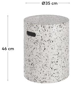Fehér cement oldalasztal Kave Home Jenell 35 cm