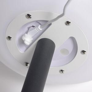 Fehér műanyag LED asztali lámpa Kave Home Fekete talpú edény