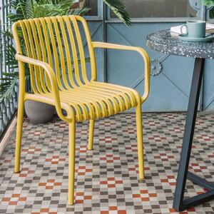 Mustársárga műanyag kerti szék Kave Home Isabellini