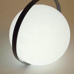 Fehér műanyag LED asztali lámpa Kave Home Fekete fogantyúval ellátott edény
