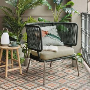 Zöld fonott kerti szék Kave Home Nadin