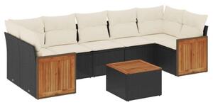 VidaXL Polyrattan Kerti Ülőgarnitúra - 8 részes - Fekete