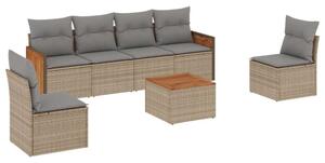 VidaXL Polyrattan Kerti Ülőgarnitúra - 7 részes - Bézs