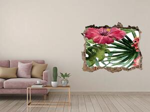 3d-s lyuk vizuális effektusok matrica Trópusi virágok
