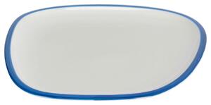 Fehér-kék porcelán tányér Kave Home Odalin 29 x 26,5 cm