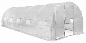 Garden Point 3x8m-es fémvázas fóliasátor, ajtóval, fehér