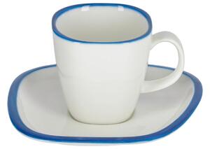 Fehér-kék porcelán csésze és csészealj Kave Home Odalin 200 ml