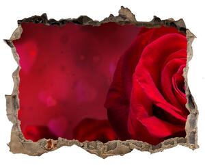3d-s lyuk vizuális effektusok matrica Vörös rózsa szív