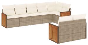 VidaXL Polyrattan Kerti Ülőgarnitúra - 8 részes - Bézs