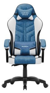 Gamer szék, forgó, ergonómikus, kék