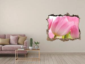 3d-s lyuk vizuális effektusok matrica Rózsaszín tulipánok