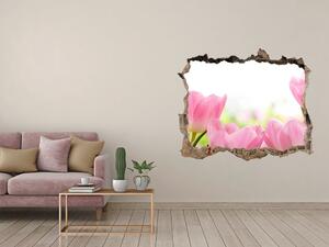 3d-s lyuk vizuális effektusok matrica Rózsaszín tulipánok