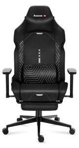Gamer szék, lábtartóval prémium Black Noir