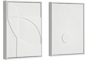 Két fehér festményből álló készlet Kave Home Brunella 42 x 32 cm