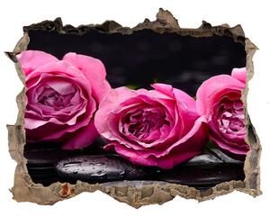 3d-s lyuk vizuális effektusok matrica Rózsaszín rózsa