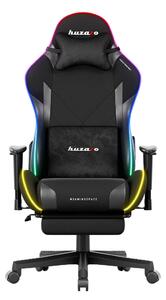 Gamer szék, Force lábtartóval fekete RGB