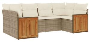VidaXL Polyrattan Kerti Ülőgarnitúra - Bézs - 6 részes