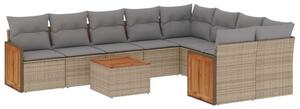 VidaXL Polyrattan Kerti Ülőgarnitúra - 10 részes - Bézs