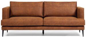 Világosbarna bőr kétüléses kanapé Kave Home Tanya 183 cm