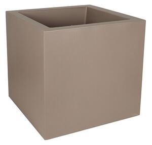 Fenice Cubo dupla falú szögletes műanyag növénytartó barna 85x85x85cm