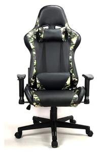 Katonai terep mintás gamer irodai szék forgószék főnöki fotel fekete-terep