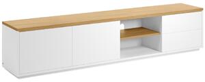Fehérre lakkozott TV asztal Kave Home Abilen 200 x 26 cm