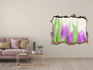 3d-s lyuk vizuális effektusok matrica Lila tulipánok
