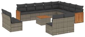 VidaXL Polyrattan Kerti Ülőgarnitúra - 13 részes - Szürke