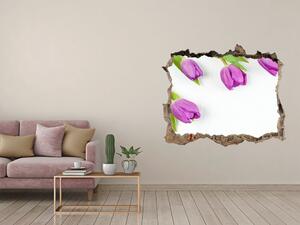 3d-s lyuk vizuális effektusok matrica Lila tulipánok