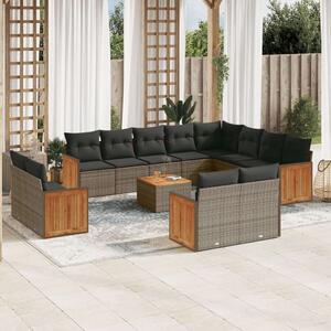VidaXL Polyrattan Kerti Ülőgarnitúra - 13 részes - Szürke