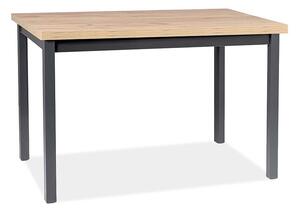 Adam 120 Artisan Tölgy Étkezőasztal Laminált Fekete Vázzal